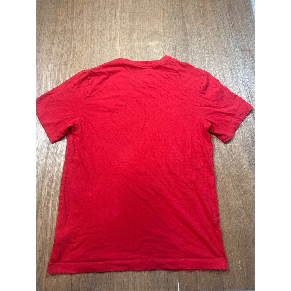 Nike Mens The Nike Tee Red Short Sleeve Futura Logo Cotton T-Shirt Size Small